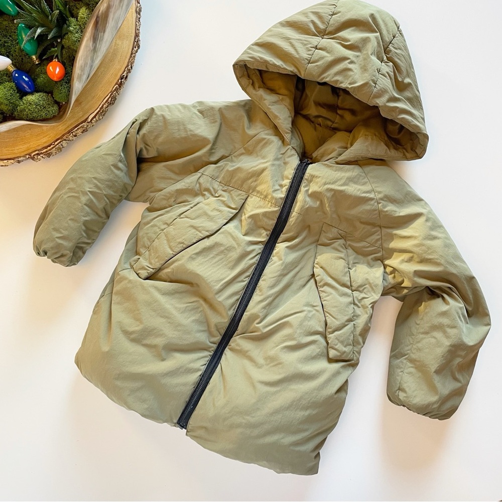 Zara Green Puff Winter Coat | 4/5
